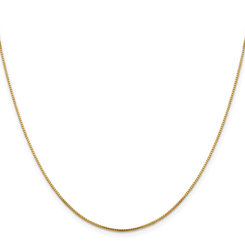 18 Inch 14K Yellow Gold 1mm Sparkle Octagonal Box Chain Necklace