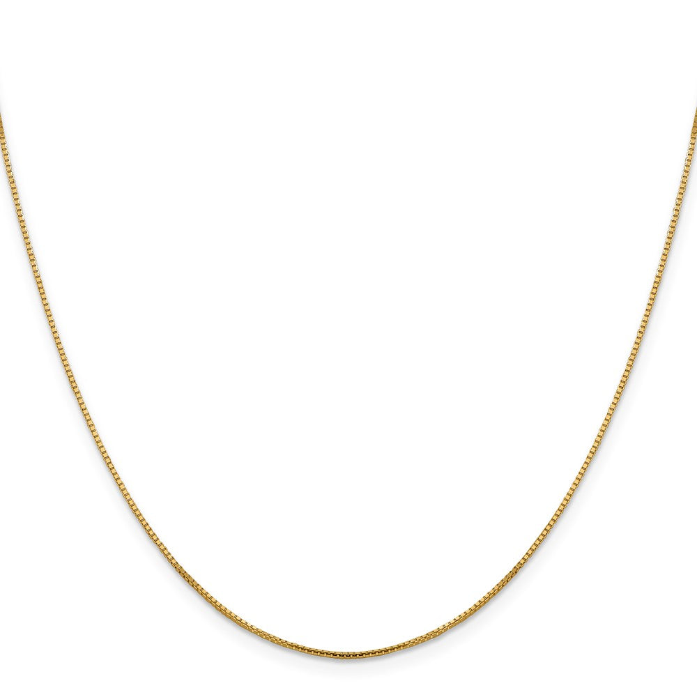 24 Inch 14K Yellow Gold 1mm Sparkle Octagonal Box Chain Necklace
