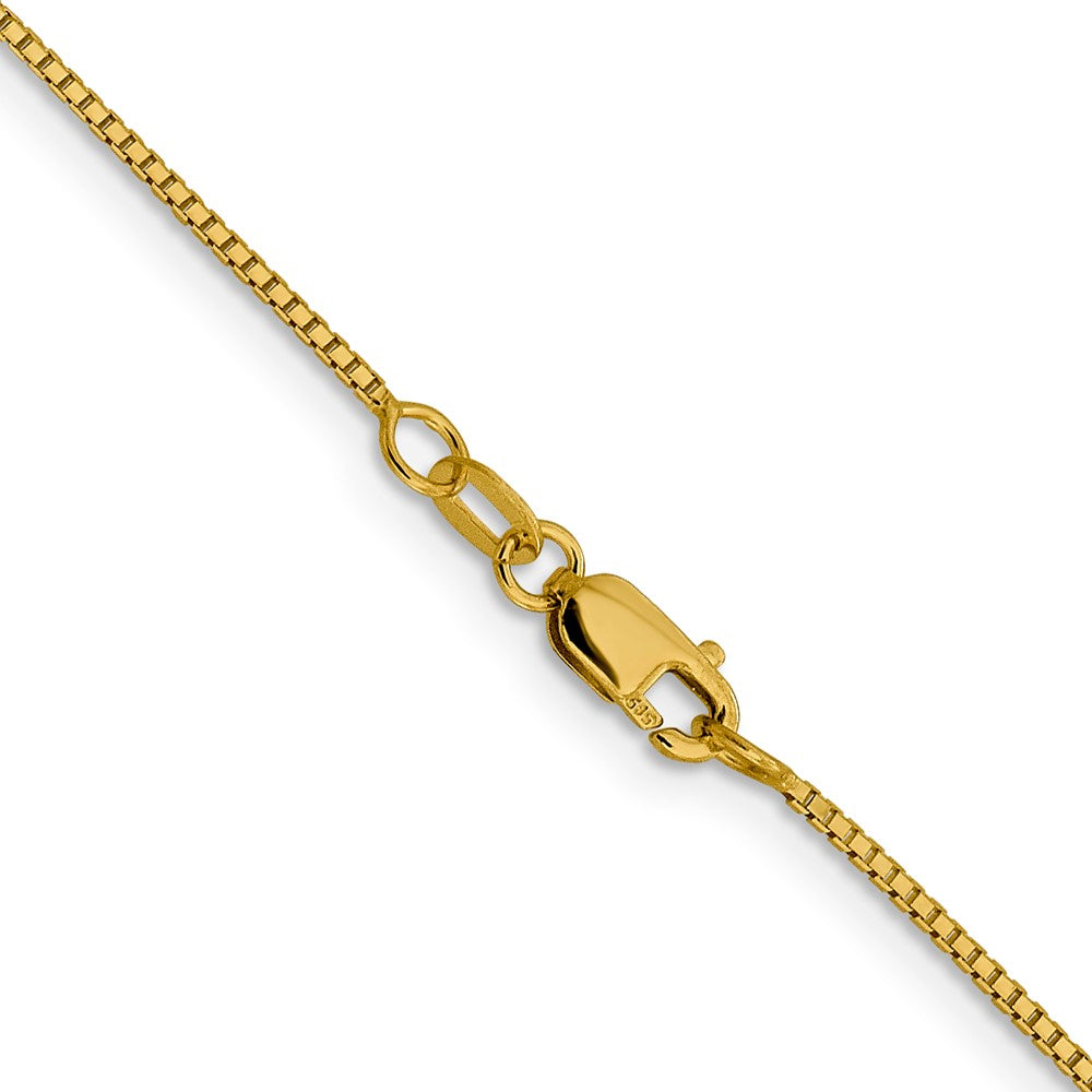 24 Inch 14K Yellow Gold 1mm Sparkle Octagonal Box Chain Necklace