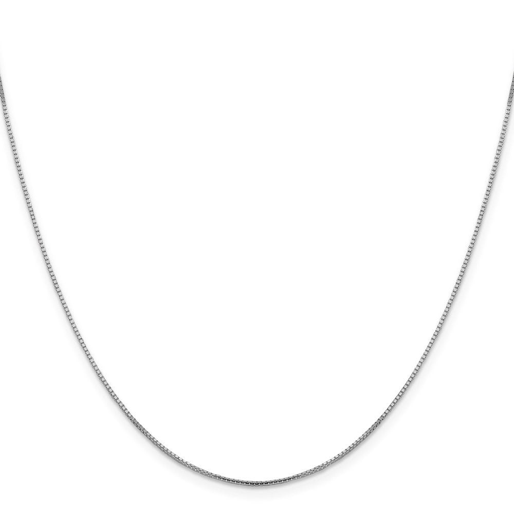 2 Inch 14K White Gold 1mm Sparkle Octagonal Box Chain Necklace