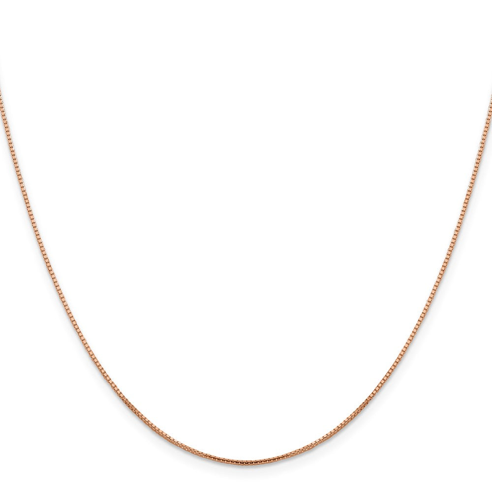 2 Inch 14K Rose Gold 1mm Sparkle Octagonal Box Chain Necklace