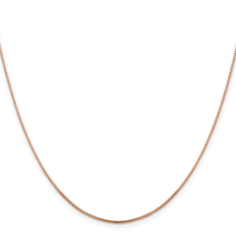 2 Inch 14K Rose Gold 1mm Sparkle Octagonal Box Chain Necklace