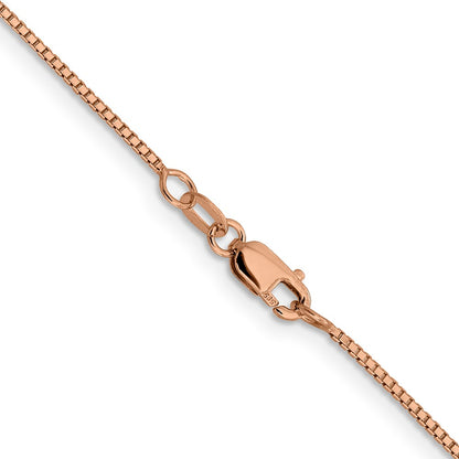2 Inch 14K Rose Gold 1mm Sparkle Octagonal Box Chain Necklace