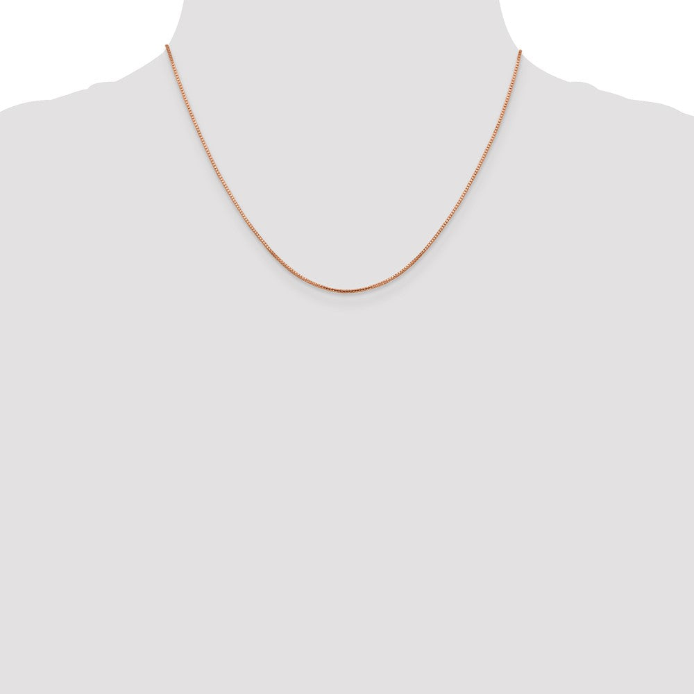 18 Inch 14K Rose Gold 1mm Sparkle Octagonal Box Chain Necklace