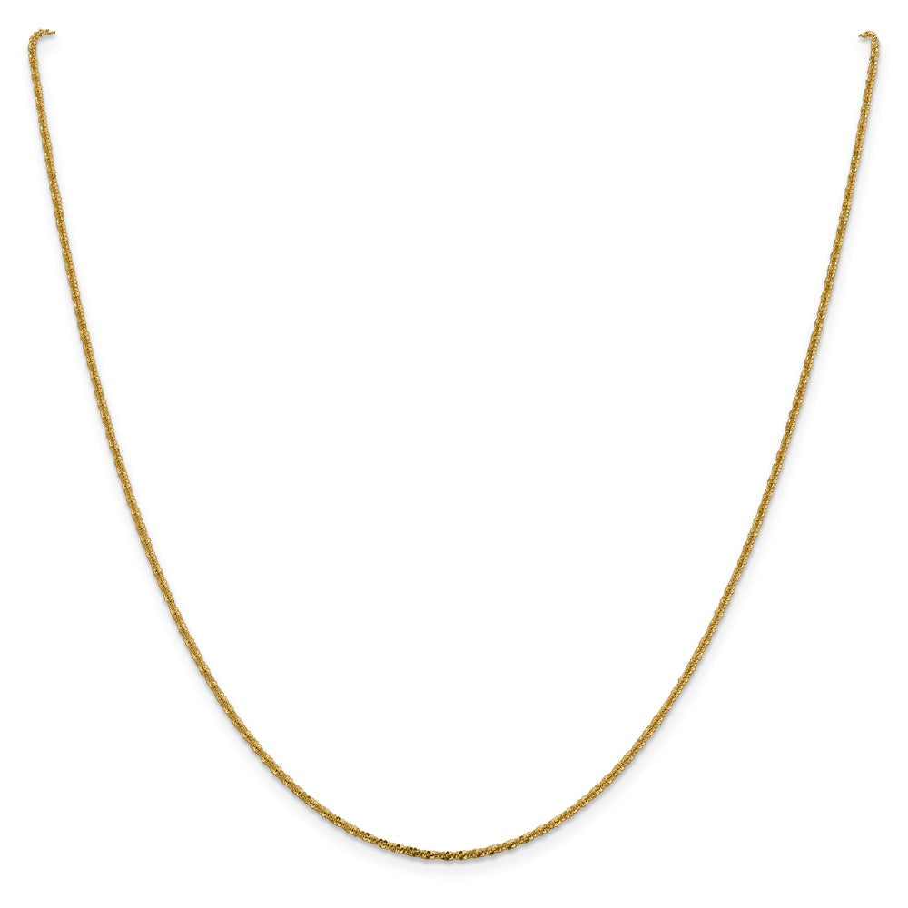 2 Inch 14K Yellow Gold 1.5mm Cyclone Chain Necklace