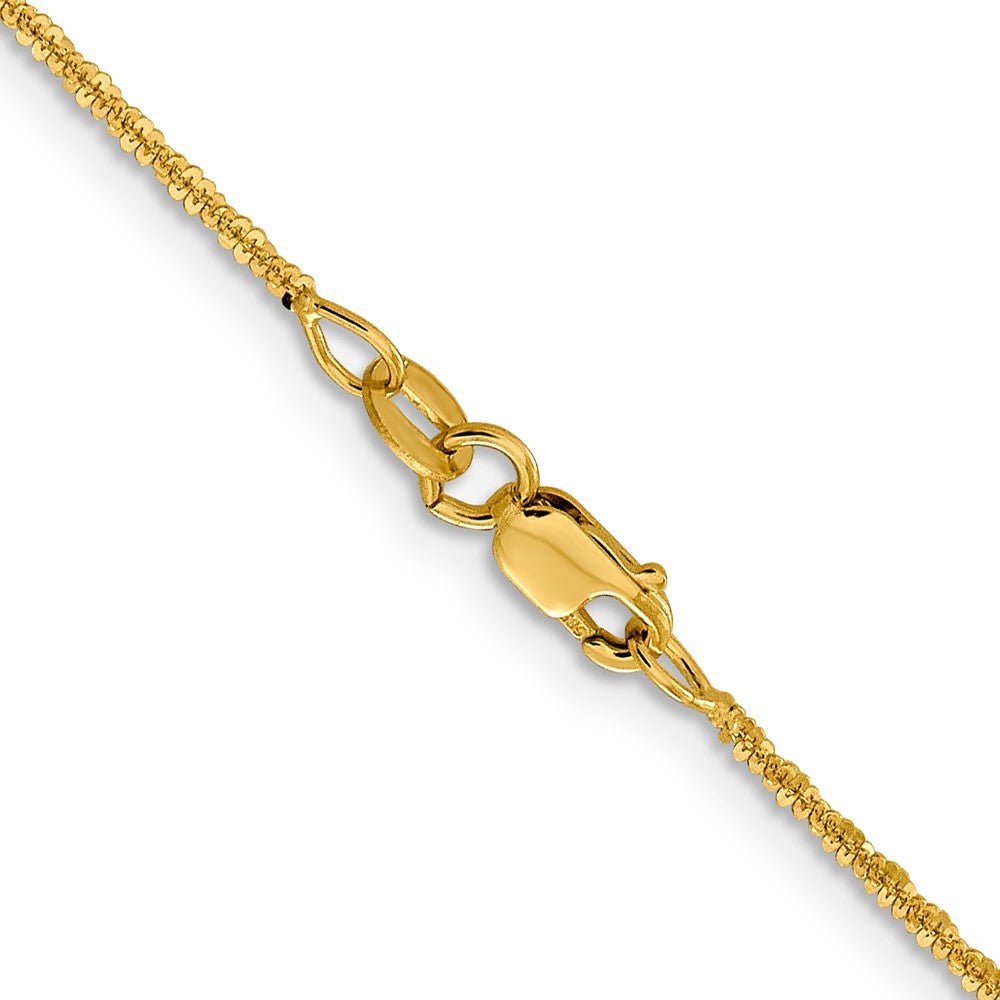 2 Inch 14K Yellow Gold 1.5mm Cyclone Chain Necklace