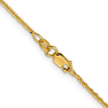 2 Inch 14K Yellow Gold 1.5mm Cyclone Chain Necklace