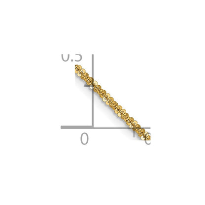 18 Inch 14K Yellow Gold 1.5mm Cyclone Chain Necklace