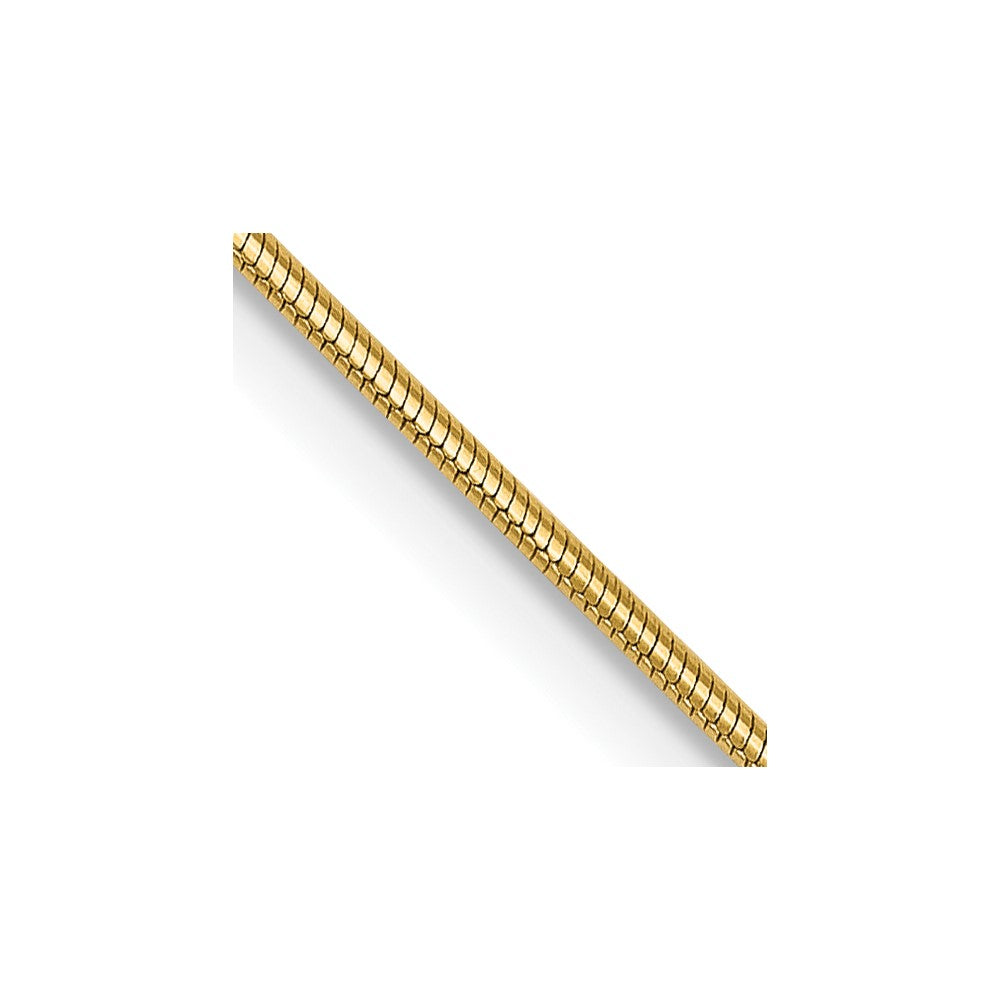 24 Inch 14K Yellow Gold .8mm Round Snake Chain Necklace