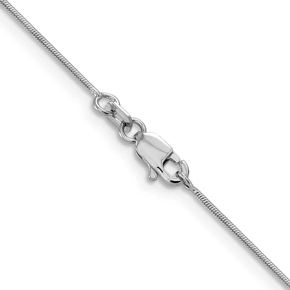 24 Inch 14K White Gold .8mm Round Snake Chain Necklace