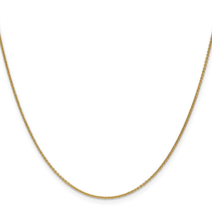 22 Inch 14K Yellow Gold 1.1mm Round Cable Chain Necklace