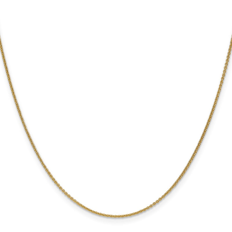 22 Inch 14K Yellow Gold 1.1mm Round Cable Chain Necklace