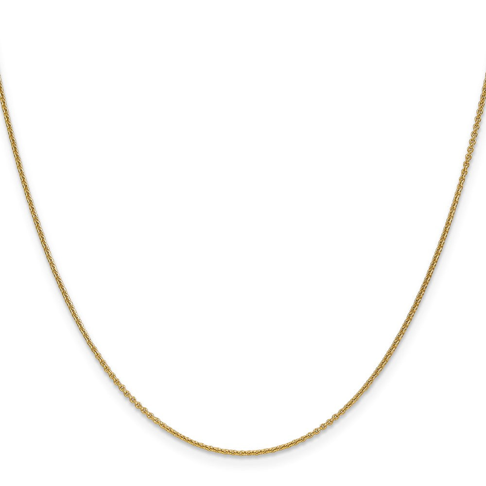 24 Inch 14K Yellow Gold 1.1mm Round Cable Chain Necklace
