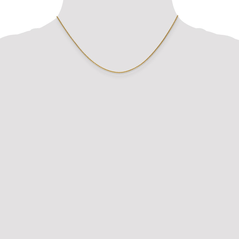 16 Inch 14K Yellow Gold 1.1mm Round Cable Chain Necklace
