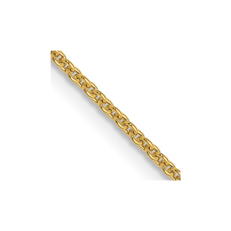 22 Inch 14K Yellow Gold 1.1mm Round Cable Chain Necklace