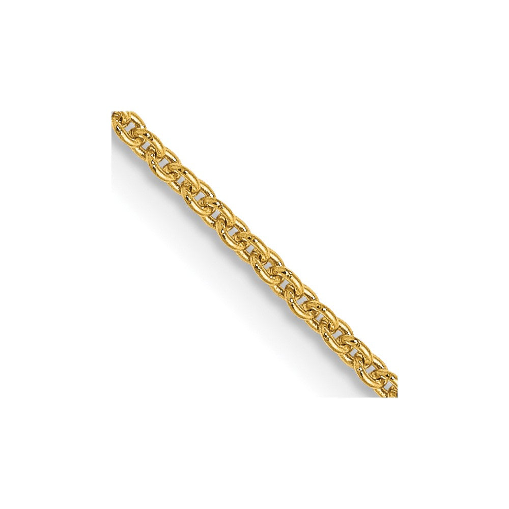 18 Inch 14K Yellow Gold 1.1mm Round Cable Chain Necklace