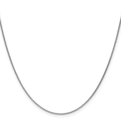 24 Inch 14K White Gold 1.1mm Round Cable Chain Necklace