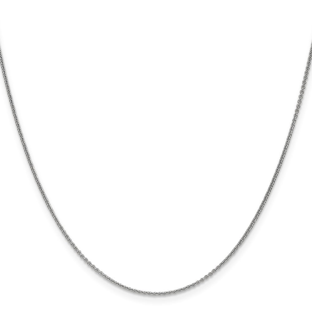 2 Inch 14K White Gold 1.1mm Round Cable Chain Necklace
