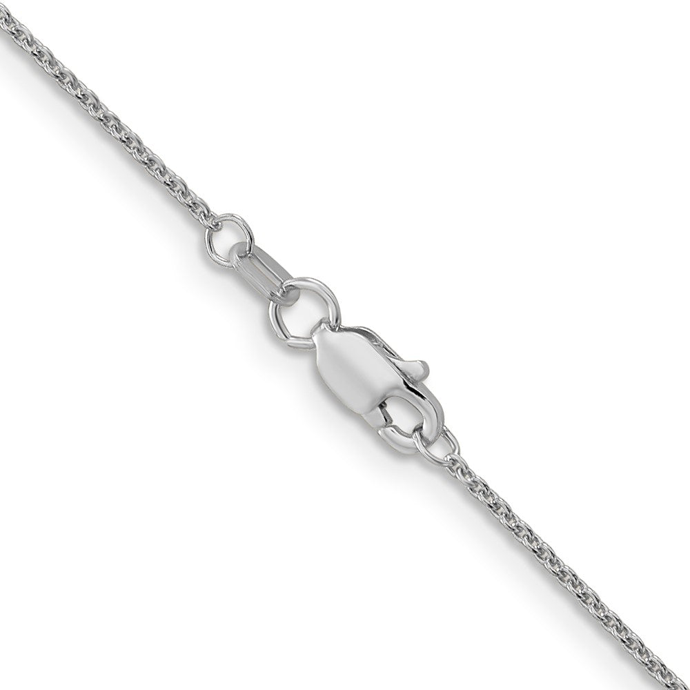 24 Inch 14K White Gold 1.1mm Round Cable Chain Necklace