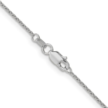 22 Inch 14K White Gold 1.1mm Round Cable Chain Necklace