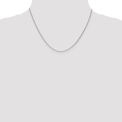 18 Inch 14K White Gold 1.1mm Round Cable Chain Necklace
