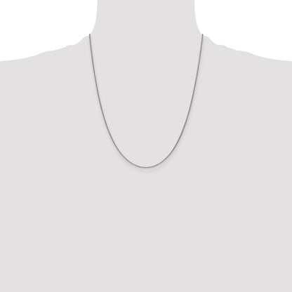 22 Inch 14K White Gold 1.1mm Round Cable Chain Necklace
