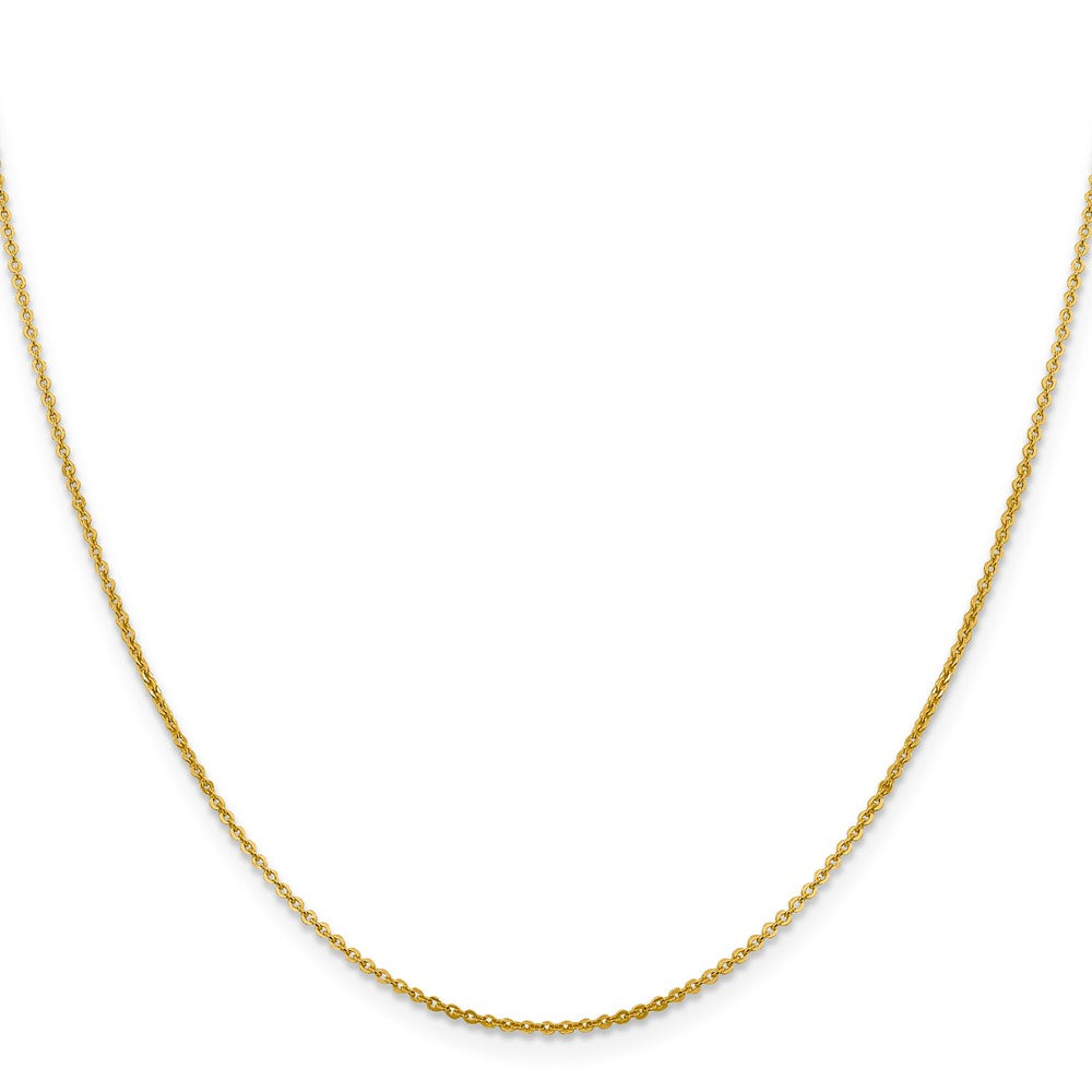 22 Inch 14K Yellow Gold 1.4mm Flat Cable Chain Necklace