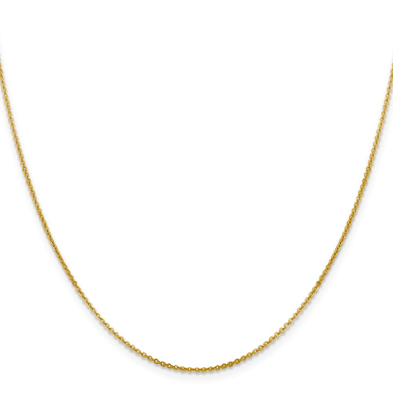 22 Inch 14K Yellow Gold 1.4mm Flat Cable Chain Necklace