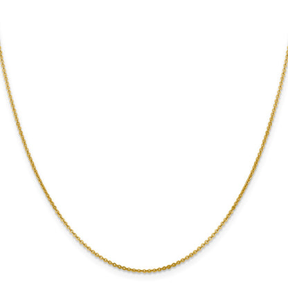 2 Inch 14K Yellow Gold 1.4mm Flat Cable Chain Necklace
