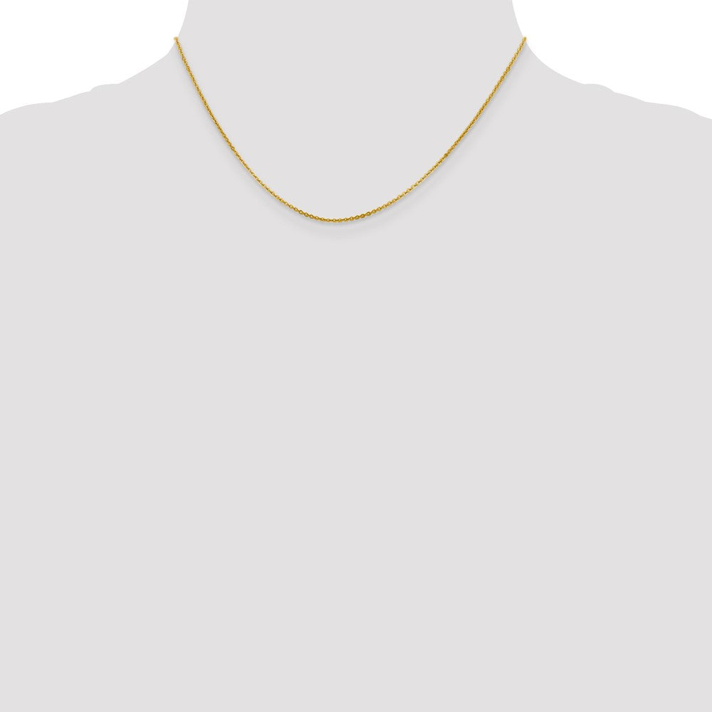 16 Inch 14K Yellow Gold 1.4mm Flat Cable Chain Necklace