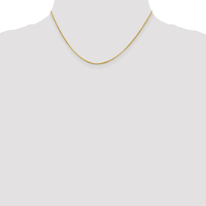 16 Inch 14K Yellow Gold 1.4mm Flat Cable Chain Necklace