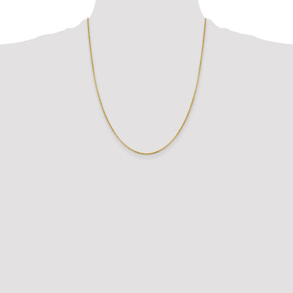 22 Inch 14K Yellow Gold 1.4mm Flat Cable Chain Necklace