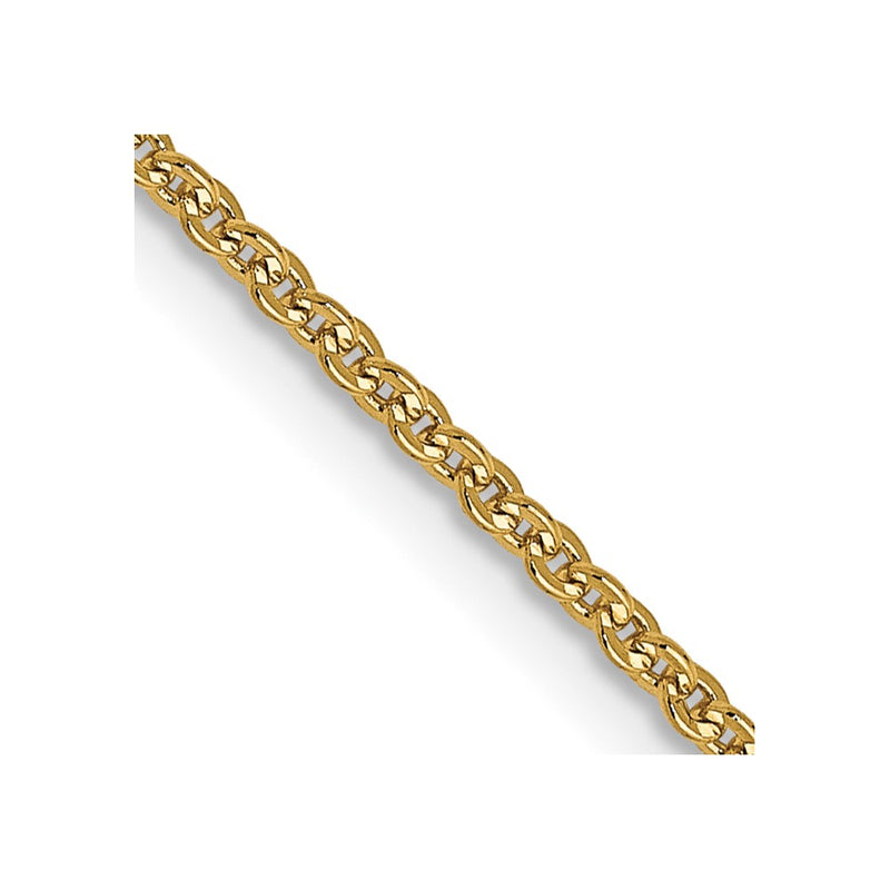 22 Inch 14K Yellow Gold 1.4mm Flat Cable Chain Necklace