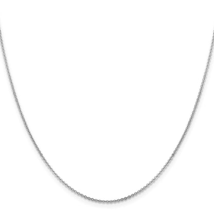 24 Inch 14K White Gold 1.4mm Flat Cable Chain Necklace