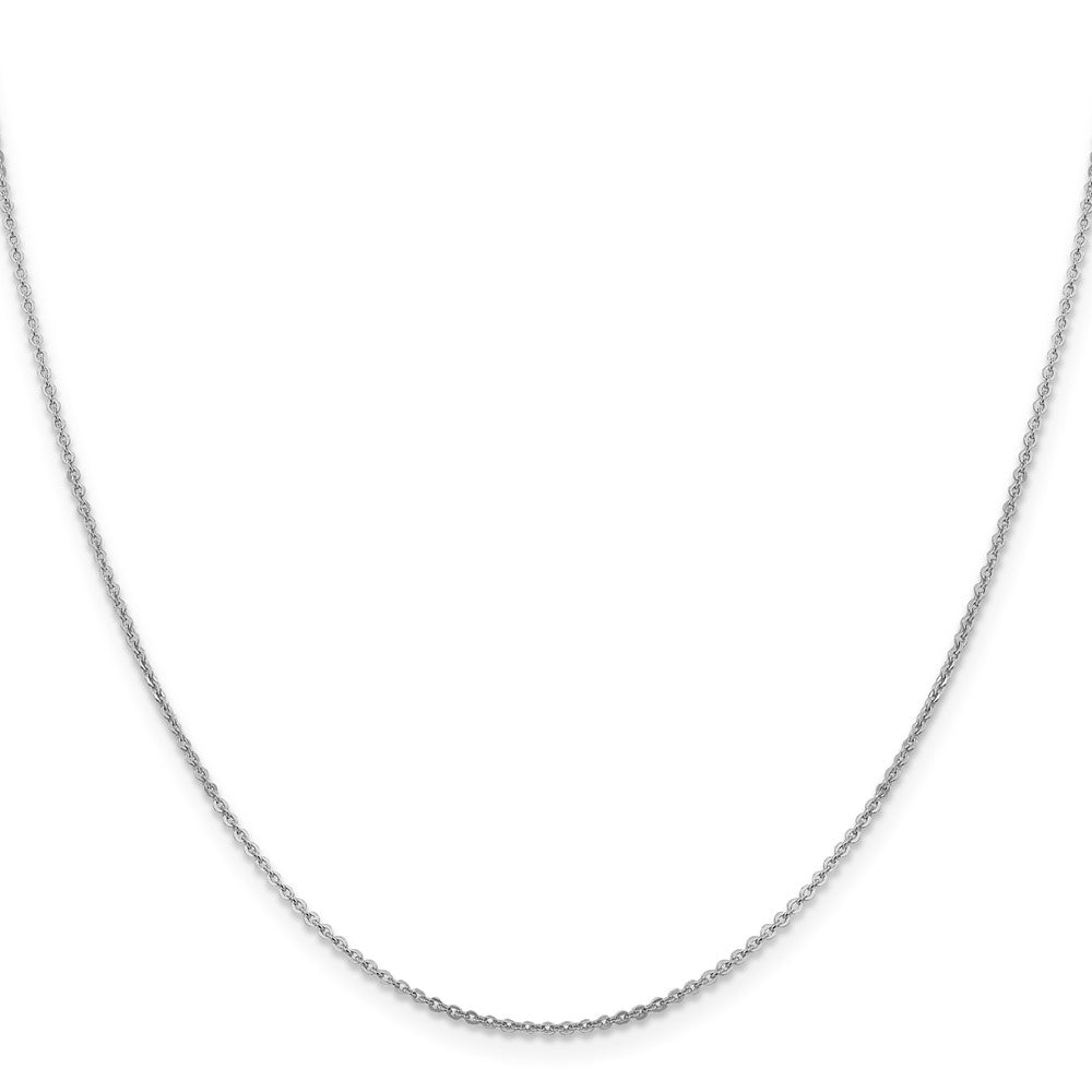 22 Inch 14K White Gold 1.4mm Flat Cable Chain Necklace