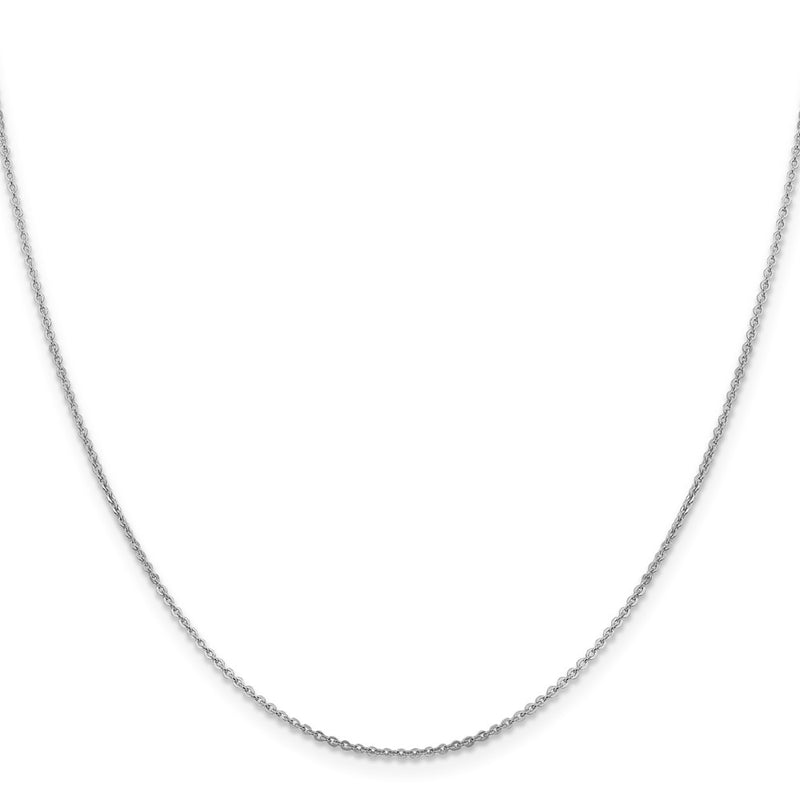 16 Inch 14K White Gold 1.4mm Flat Cable Chain Necklace