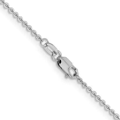16 Inch 14K White Gold 1.4mm Flat Cable Chain Necklace