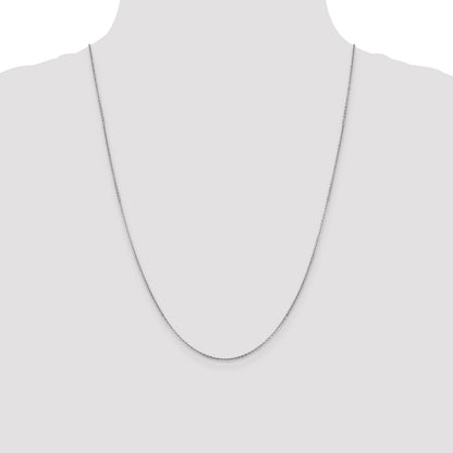 24 Inch 14K White Gold 1.4mm Flat Cable Chain Necklace