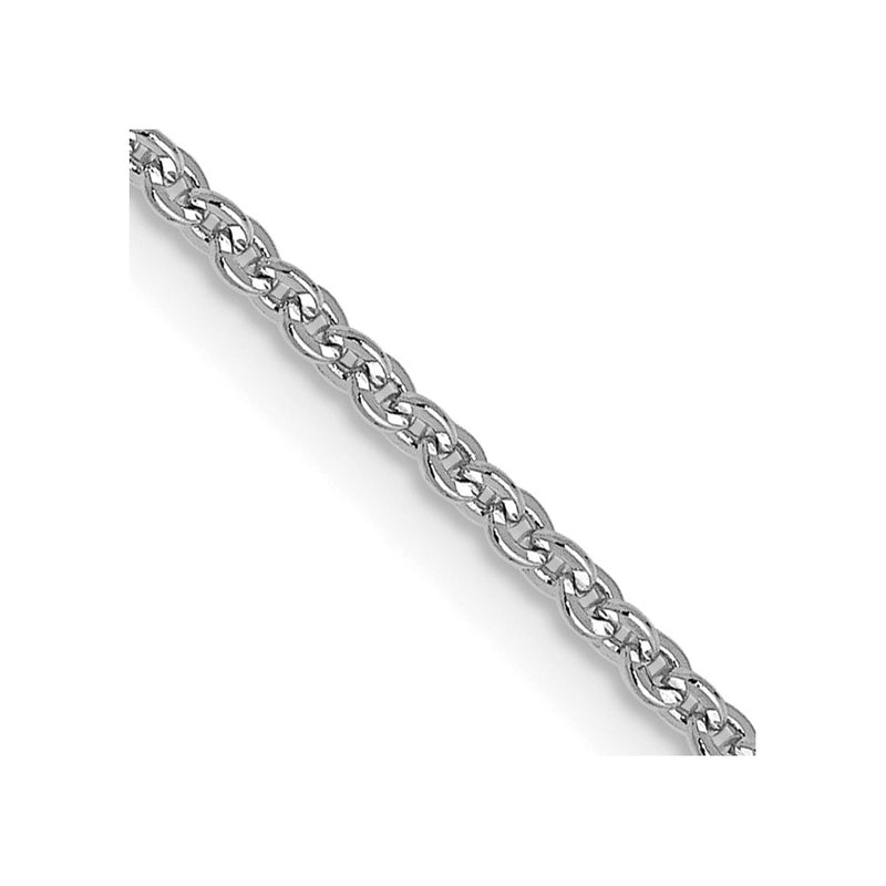 24 Inch 14K White Gold 1.4mm Flat Cable Chain Necklace