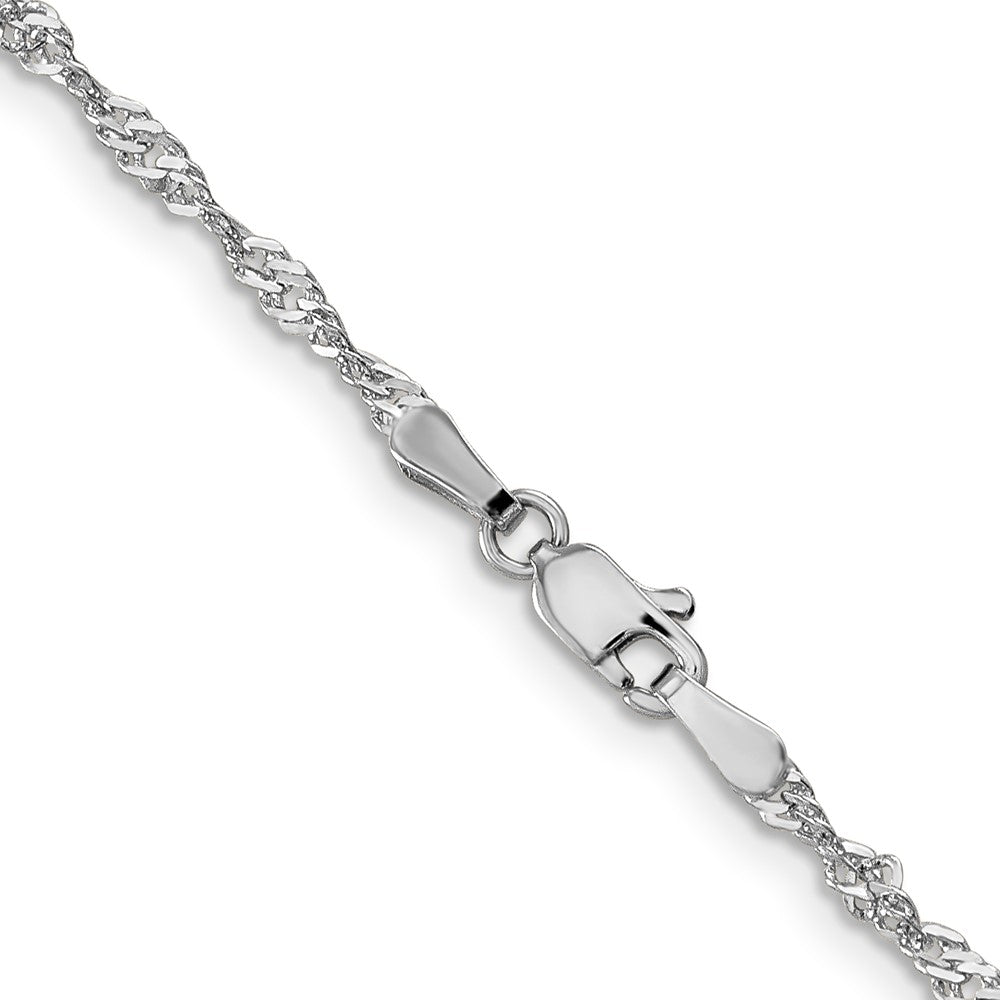 24 Inch 14K White Gold 1.9mm Singapore Chain Necklace