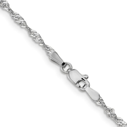 24 Inch 14K White Gold 1.9mm Singapore Chain Necklace