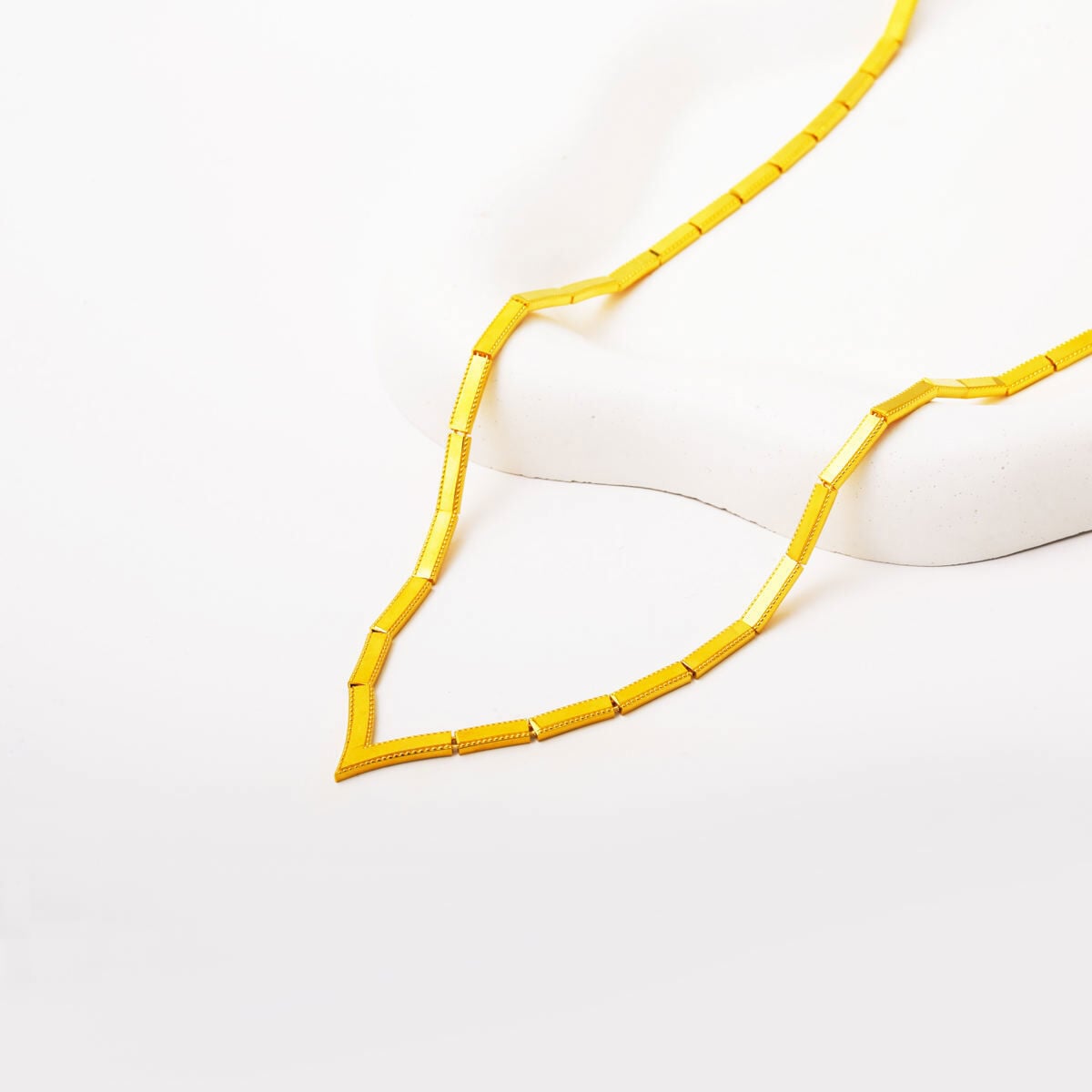 14K Yellow Gold Chevron Ajda Necklace