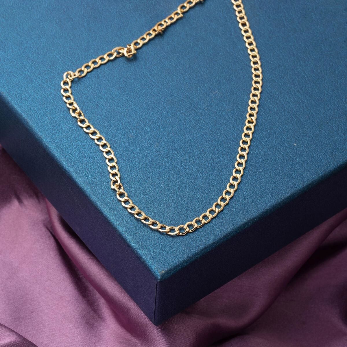 14K Yellow Gold Wrap Curb Chain 1 Meter