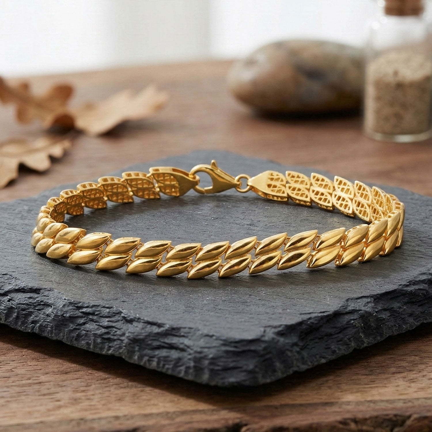 14K Yellow Gold Teardrop Women's Bracelet