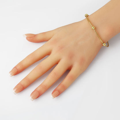 14K Yellow Gold Italian Bead Flexible ID Bracelet