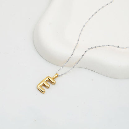 14K Yellow Gold Balloon Initial E Pendant