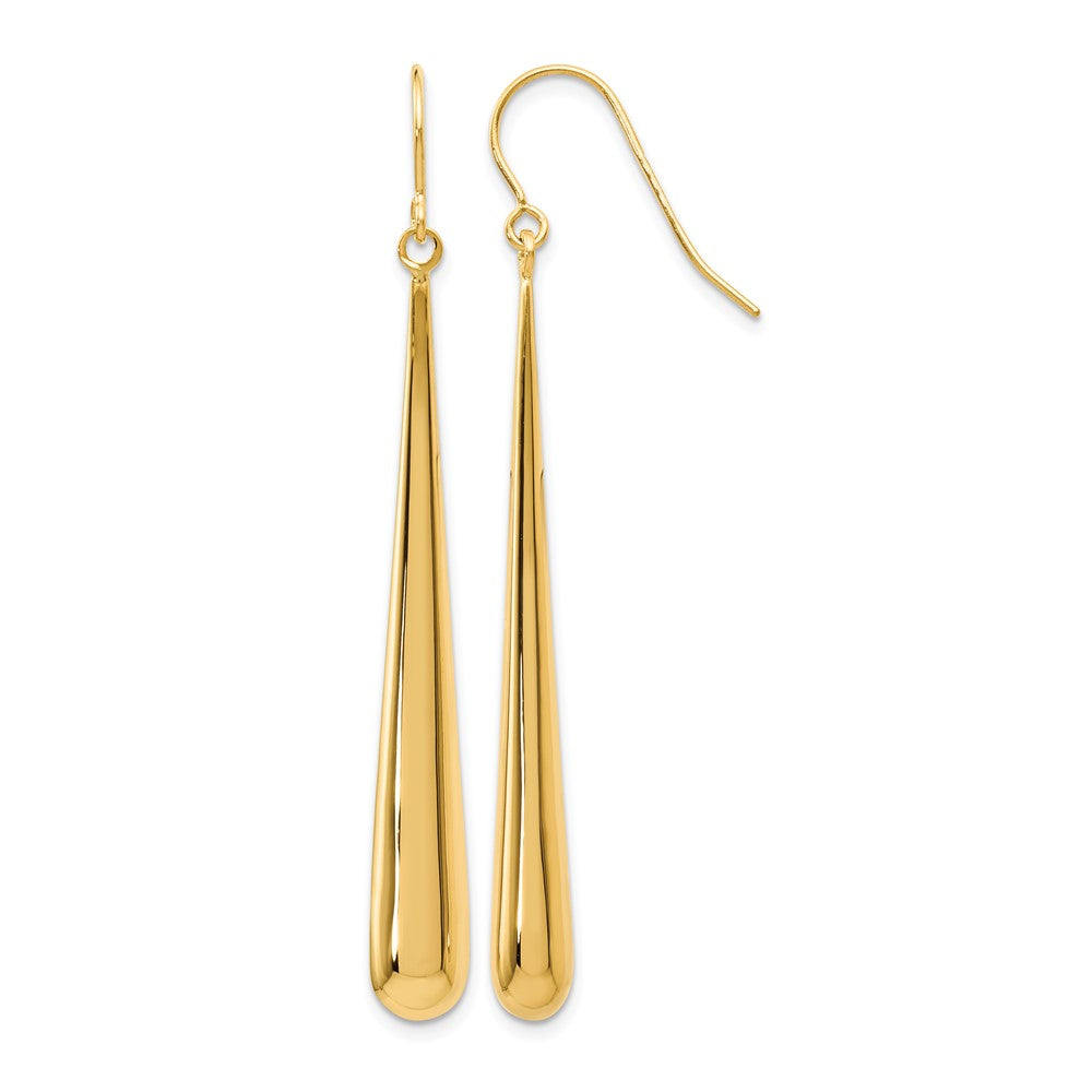 14K Yellow Gold Polished Shepherd Hook Earrings