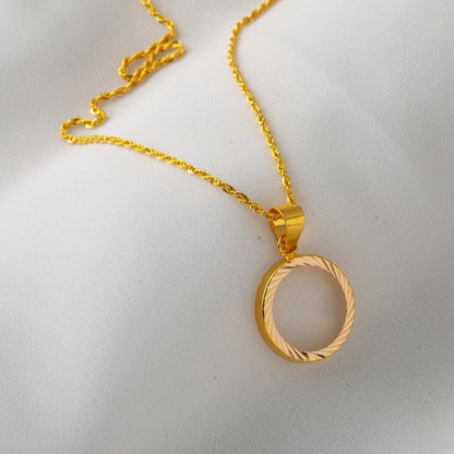 14K Yellow Gold Quarter Coin Attachable Bezel Necklace
