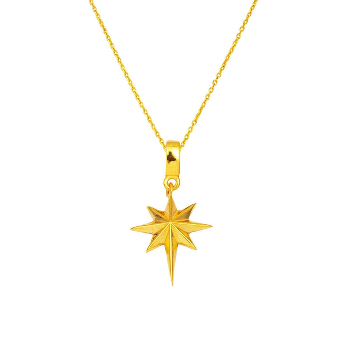 22K Yellow Gold Star Necklace