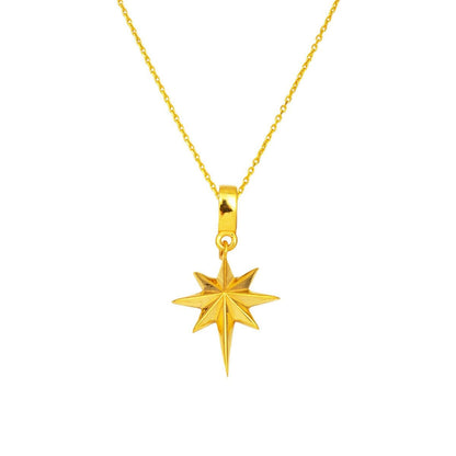 22K Yellow Gold Star Necklace